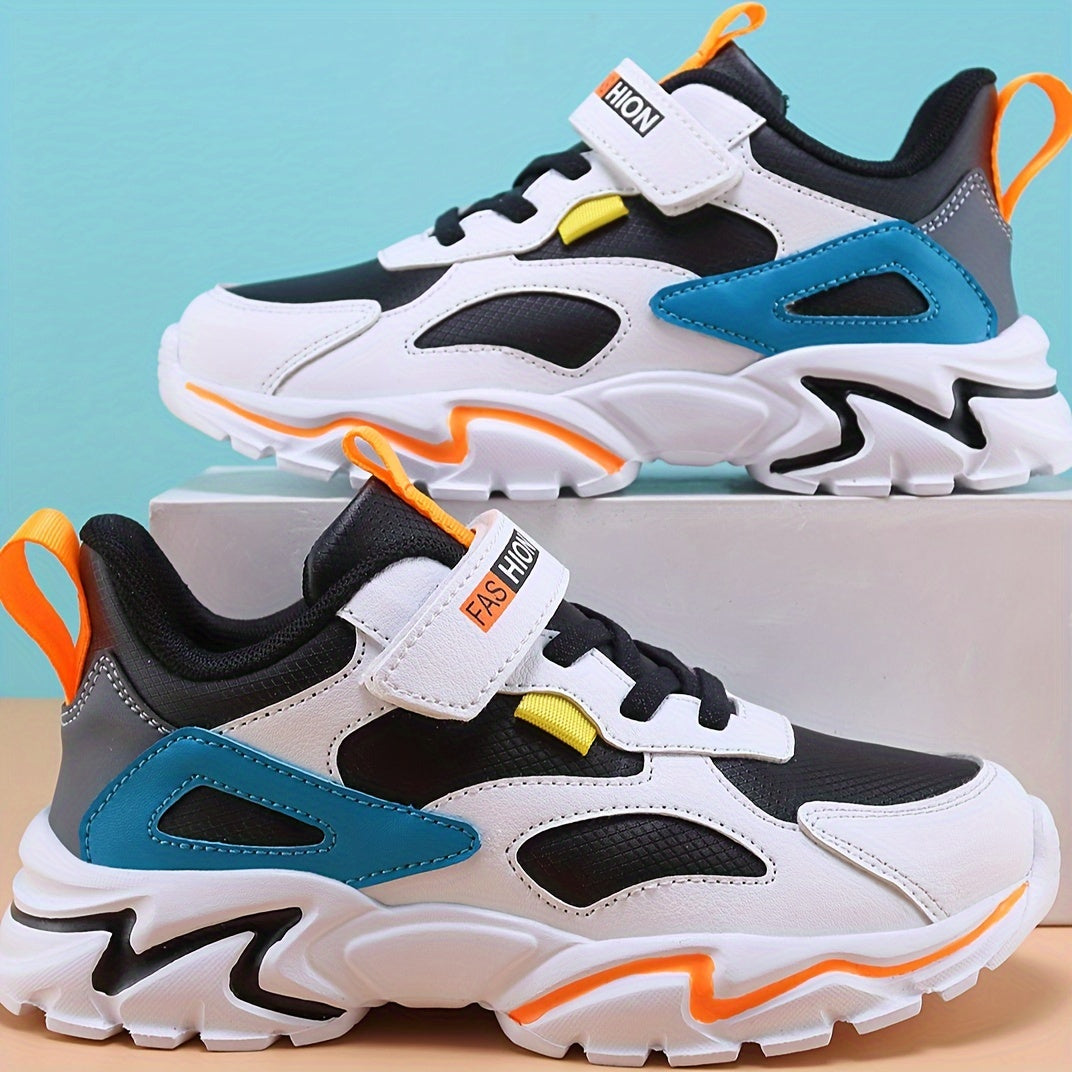 Boys' Athletic Sneakers - Stylish Comfort, Waterproof & Sandproof, with Arch Support & Cushioned Insole, Low-Top Design for Casual Outdoor Activities,