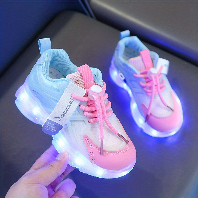 Rechargeable Glow-in-the-Dark Shoes for Kids - Colorful Neon Sneakers with Light-Up Design, Lightweight & Durable for Street Dance, Nighttime Play, and Casual Wear, Shoes for Girls,