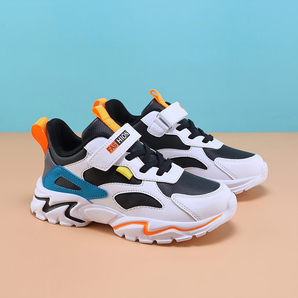 Boys' Athletic Sneakers - Stylish Comfort, Waterproof & Sandproof, with Arch Support & Cushioned Insole, Low-Top Design for Casual Outdoor Activities,