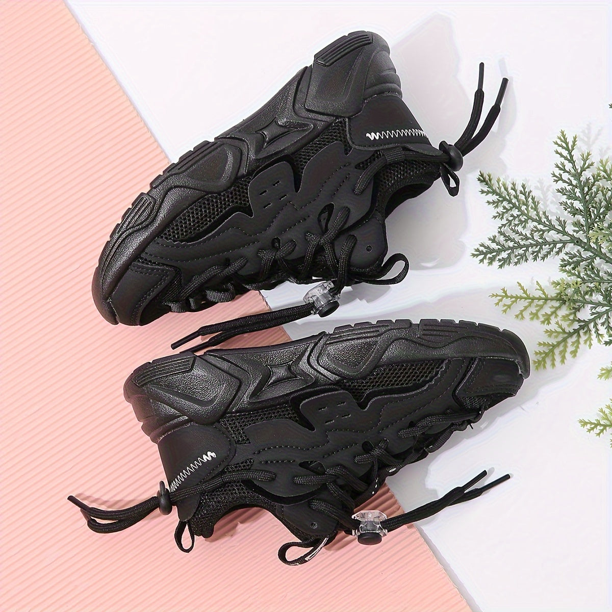 Unisex Kids' Casual Sports Sneakers with Breathable Mesh | PVC Low Top Shoes for Boys and Girls | Solid Pattern All-Season Athletic