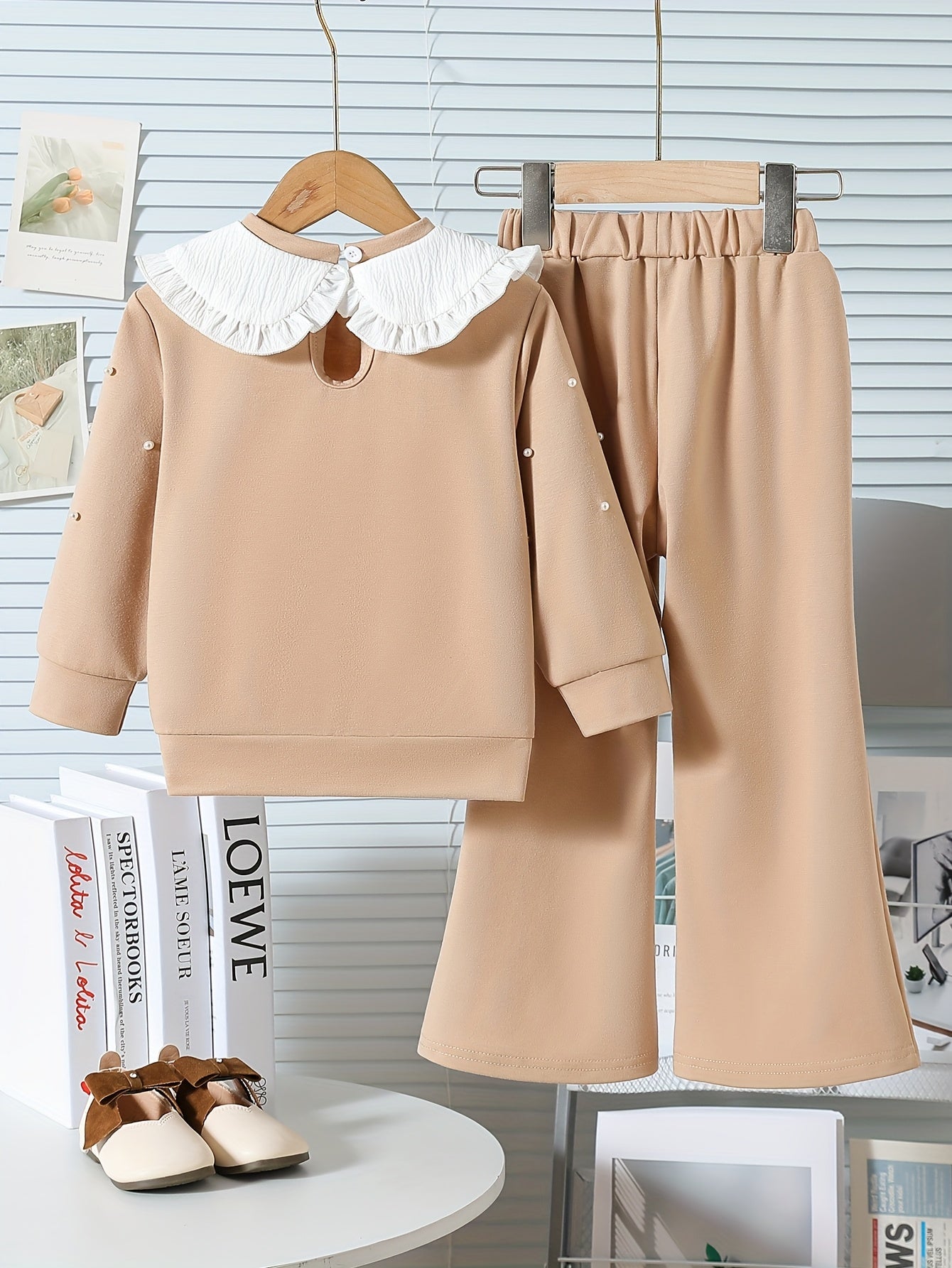 Spring and Autumn New Fashionable Cute Sweet Cool Design Pearl-Decorated Round Neck Long Sleeve Sweatshirt +