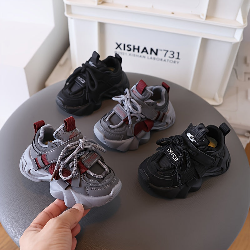 Kids' Sneakers with Closure - Boys & Girls First Walkers Shoes, Non-Slip PVC Sole, Easy-On Closure for Toddler Boys Girls, Lightweight Everyday & Running Shoes for School,
