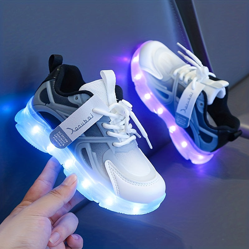 Rechargeable Glow-in-the-Dark Shoes for Kids - Colorful Neon Sneakers with Light-Up Design, Lightweight & Durable for Street Dance, Nighttime Play, and Casual Wear, Shoes for Girls,