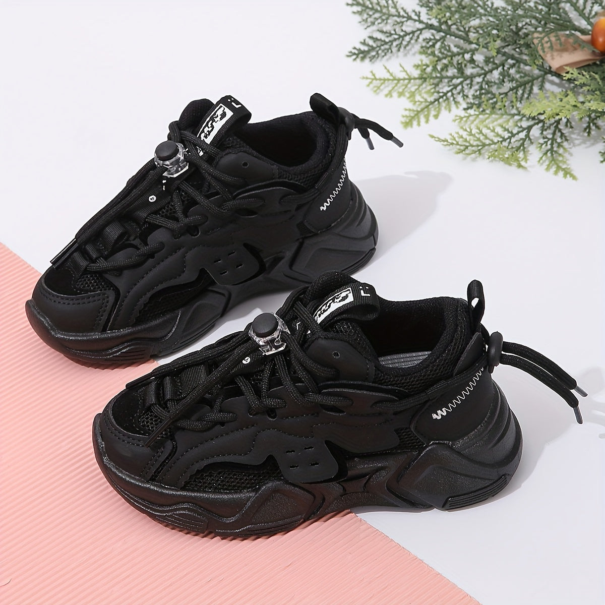 Unisex Kids' Casual Sports Sneakers with Breathable Mesh | PVC Low Top Shoes for Boys and Girls | Solid Pattern All-Season Athletic