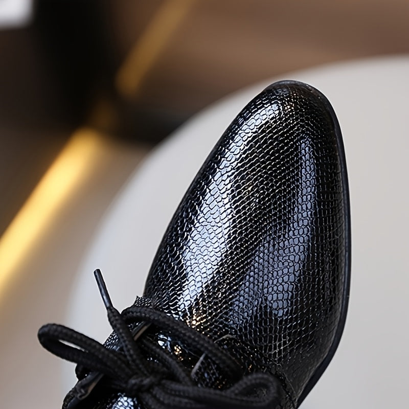 Boys' Formal & Casual Lace-Up Shoes - Pointed-Toe, Non-Slip TPR Sole, Easy Lace-Up Closure for Toddler, Kids, Boys - School, Parties, Casual Attire