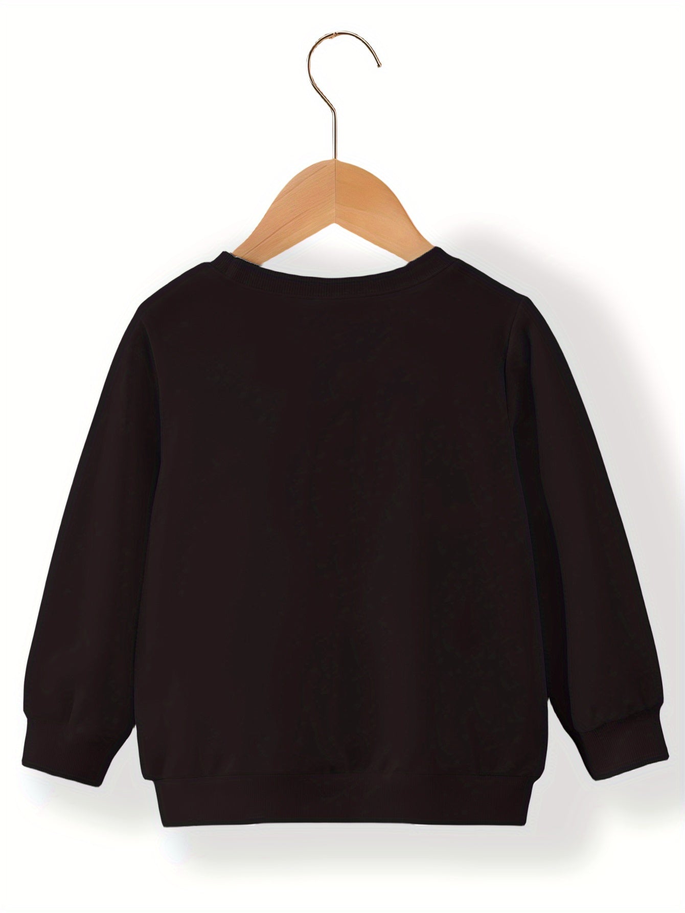 Girls' Casual Long Sleeve Round Neck Sweatshirt - Heather Gray with Random Print, Soft Warm Fabric, Regular Fit for Autumn\u002FWinter,