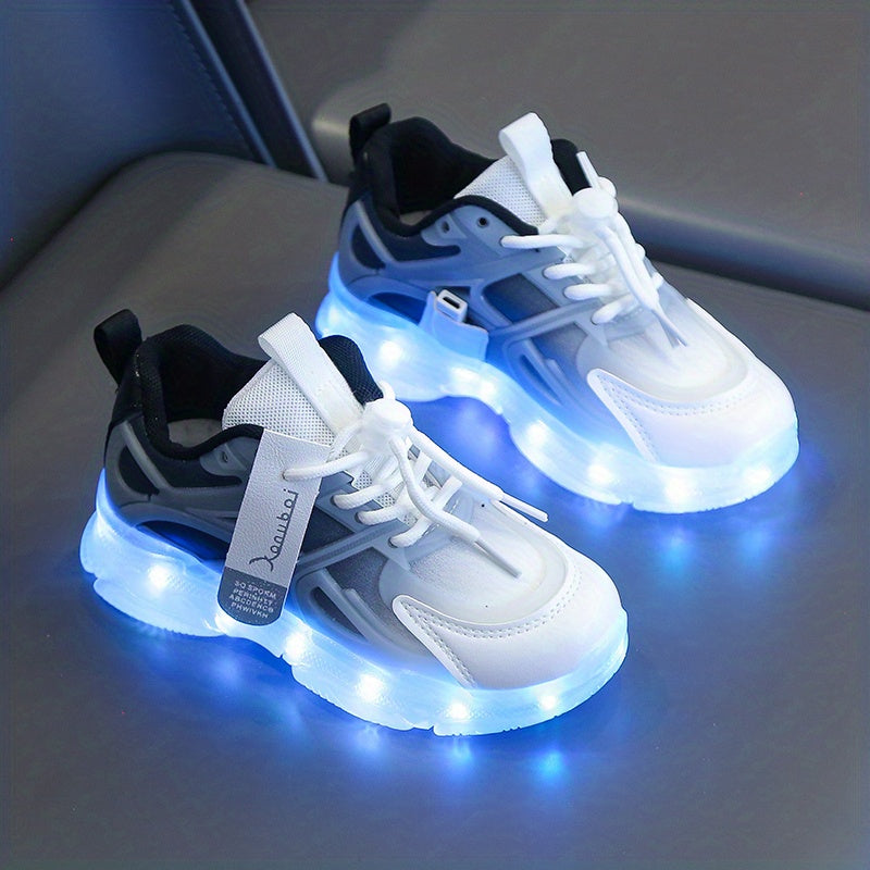 Rechargeable Glow-in-the-Dark Shoes for Kids - Colorful Neon Sneakers with Light-Up Design, Lightweight & Durable for Street Dance, Nighttime Play, and Casual Wear, Shoes for Girls,