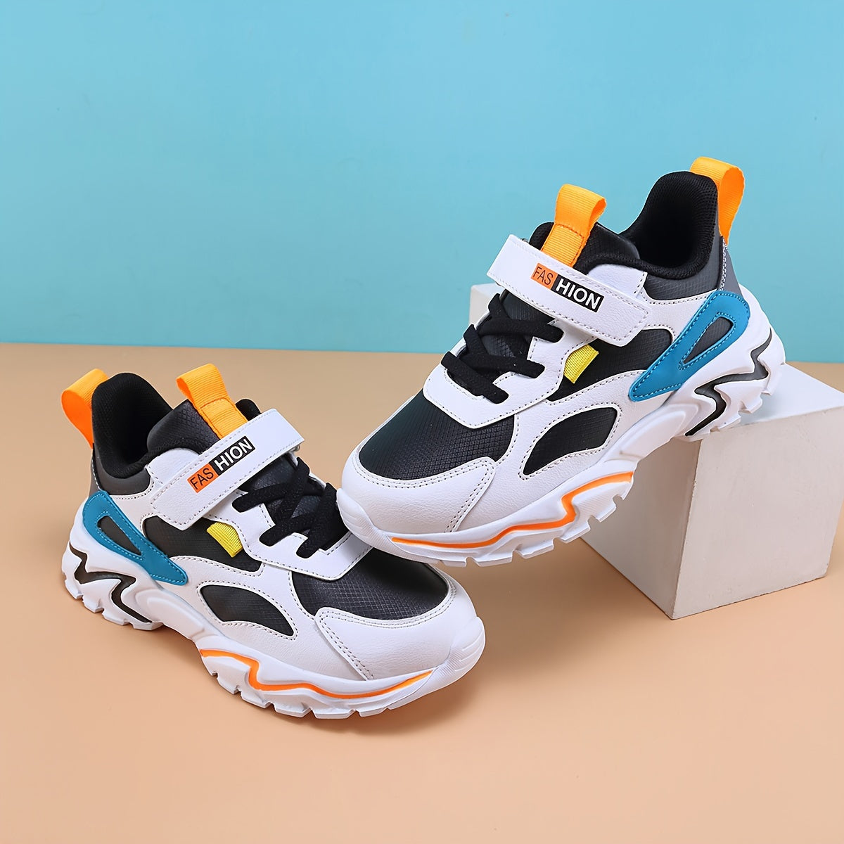 Boys' Athletic Sneakers - Stylish Comfort, Waterproof & Sandproof, with Arch Support & Cushioned Insole, Low-Top Design for Casual Outdoor Activities,