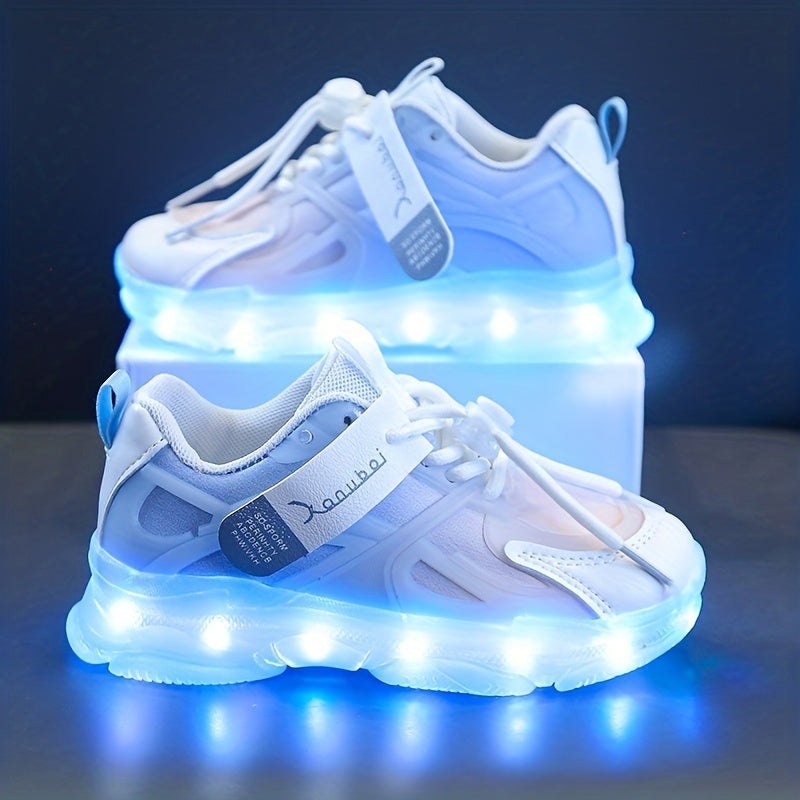 Rechargeable Glow-in-the-Dark Shoes for Kids - Colorful Neon Sneakers with Light-Up Design, Lightweight & Durable for Street Dance, Nighttime Play, and Casual Wear, Shoes for Girls,