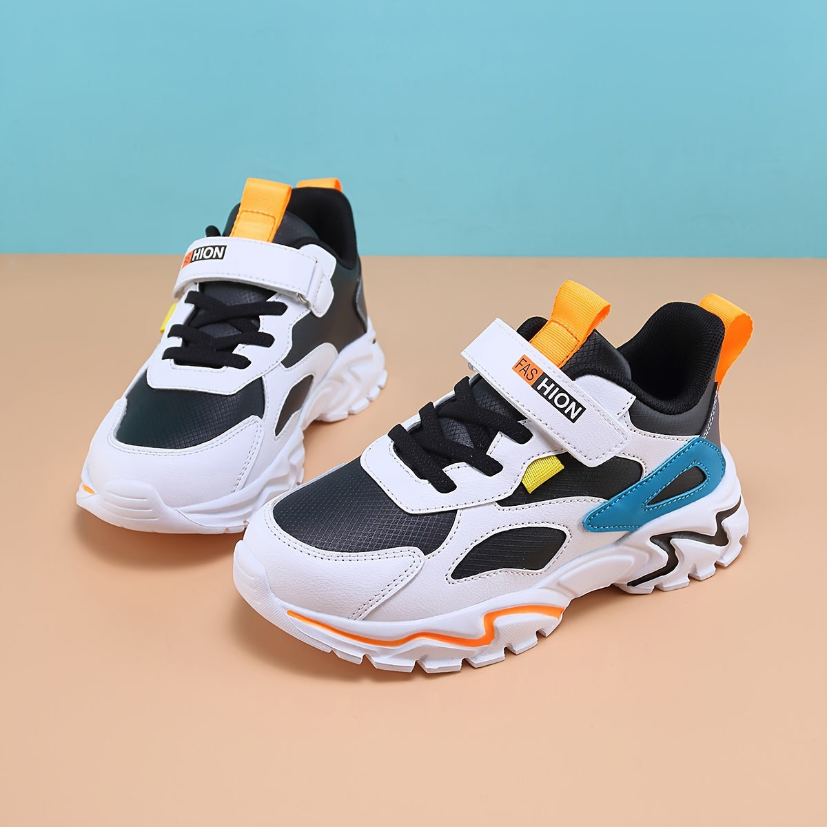 Boys' Athletic Sneakers - Stylish Comfort, Waterproof & Sandproof, with Arch Support & Cushioned Insole, Low-Top Design for Casual Outdoor Activities,