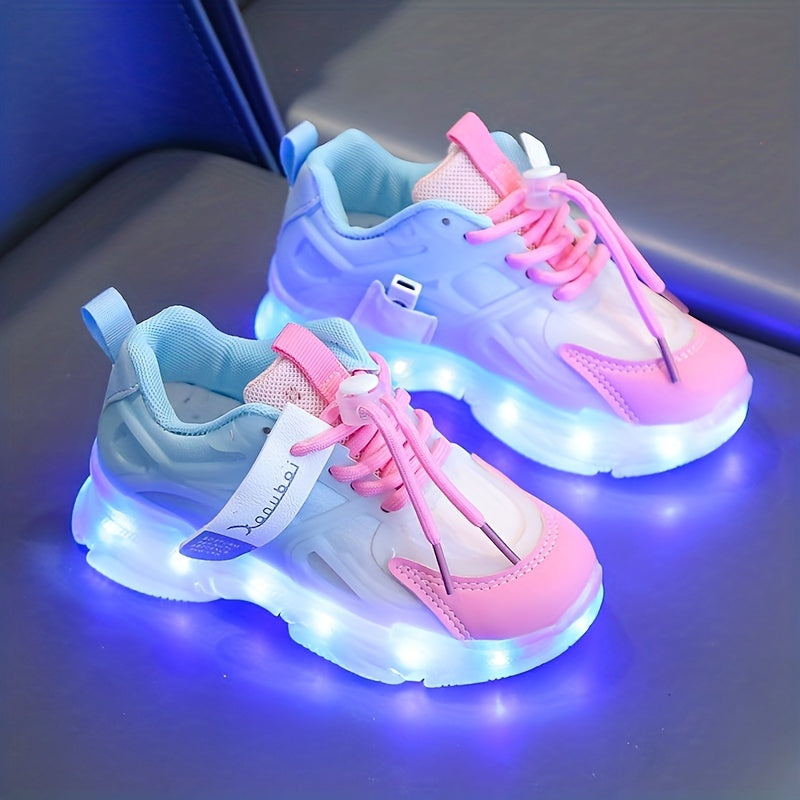 Rechargeable Glow-in-the-Dark Shoes for Kids - Colorful Neon Sneakers with Light-Up Design, Lightweight & Durable for Street Dance, Nighttime Play, and Casual Wear, Shoes for Girls,