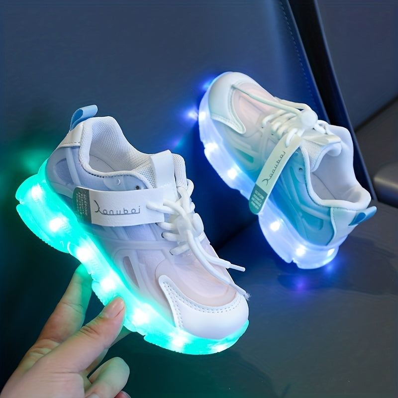 Rechargeable Glow-in-the-Dark Shoes for Kids - Colorful Neon Sneakers with Light-Up Design, Lightweight & Durable for Street Dance, Nighttime Play, and Casual Wear, Shoes for Girls,