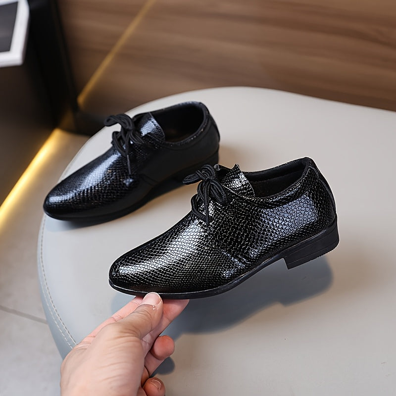 Boys' Formal & Casual Lace-Up Shoes - Pointed-Toe, Non-Slip TPR Sole, Easy Lace-Up Closure for Toddler, Kids, Boys - School, Parties, Casual Attire