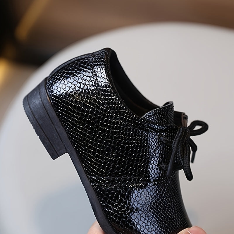 Boys' Formal & Casual Lace-Up Shoes - Pointed-Toe, Non-Slip TPR Sole, Easy Lace-Up Closure for Toddler, Kids, Boys - School, Parties, Casual Attire