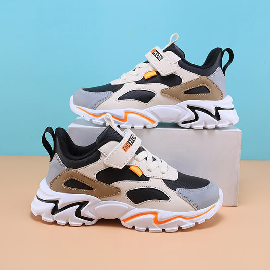 Boys' Athletic Sneakers - Stylish Comfort, Waterproof & Sandproof, with Arch Support & Cushioned Insole, Low-Top Design for Casual Outdoor Activities,