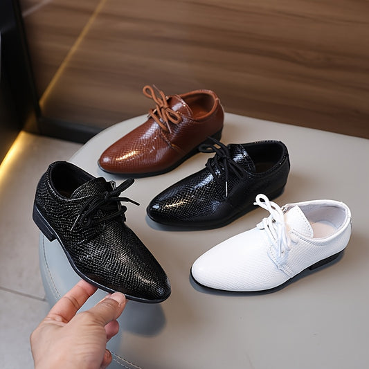 Boys' Formal & Casual Lace-Up Shoes - Pointed-Toe, Non-Slip TPR Sole, Easy Lace-Up Closure for Toddler, Kids, Boys - School, Parties, Casual Attire