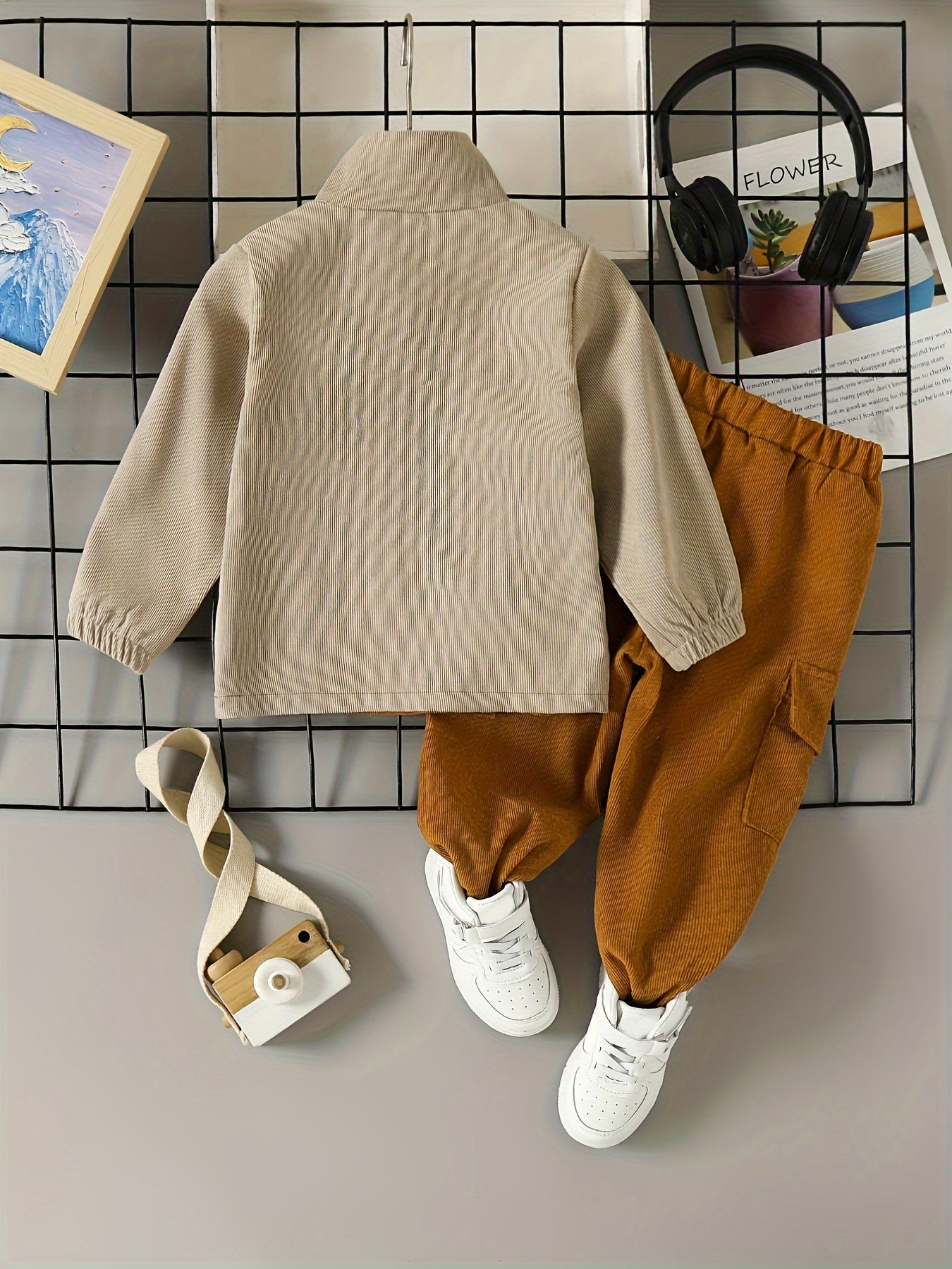 2 Sets Corduroy Sweatshirt Set 2 Sets Boy's Casual Corduroy Long Sleeve Sweatshirt & Elastic Waist Pants Set | For Autumn And Winter &