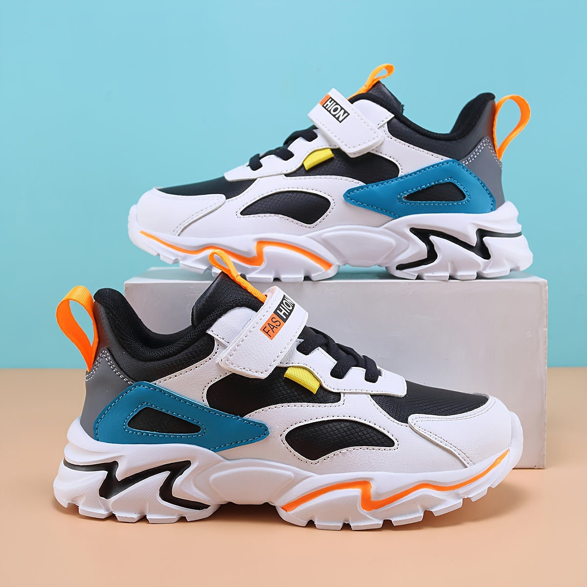 Boys' Athletic Sneakers - Stylish Comfort, Waterproof & Sandproof, with Arch Support & Cushioned Insole, Low-Top Design for Casual Outdoor Activities,