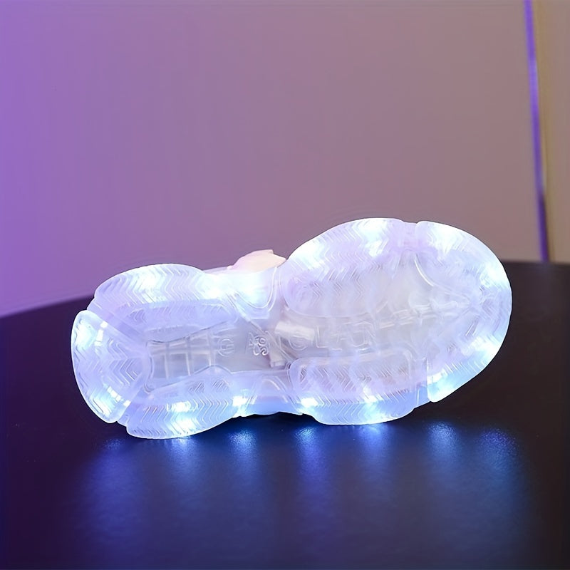 Rechargeable Glow-in-the-Dark Shoes for Kids - Colorful Neon Sneakers with Light-Up Design, Lightweight & Durable for Street Dance, Nighttime Play, and Casual Wear, Shoes for Girls,