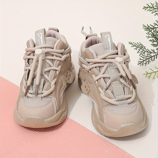 Unisex Kids' Casual Sports Sneakers with Breathable Mesh | PVC Low Top Shoes for Boys and Girls | Solid Pattern All-Season Athletic
