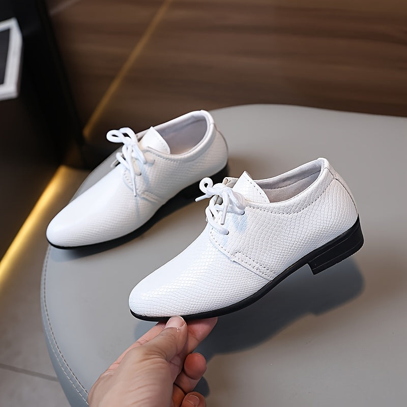 Boys' Formal & Casual Lace-Up Shoes - Pointed-Toe, Non-Slip TPR Sole, Easy Lace-Up Closure for Toddler, Kids, Boys - School, Parties, Casual Attire