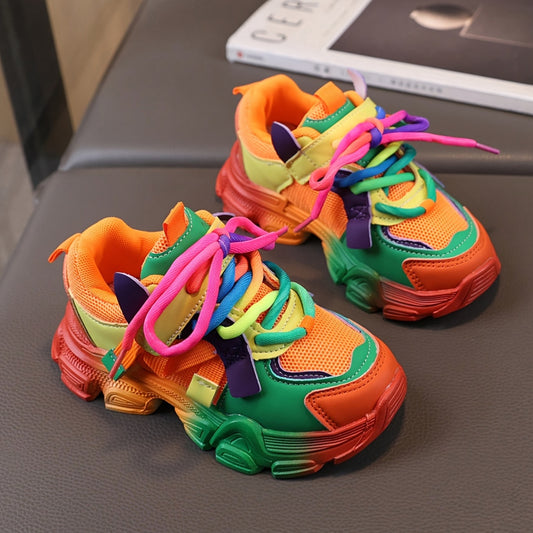 Colorful Cartoon Character Sneakers for Youngsters - Lightweight, Breathable, Hook & Loop Closure, TPR Sole, Fabric Insole, Low-Top Design for Boys & Girls - Perfect for Running